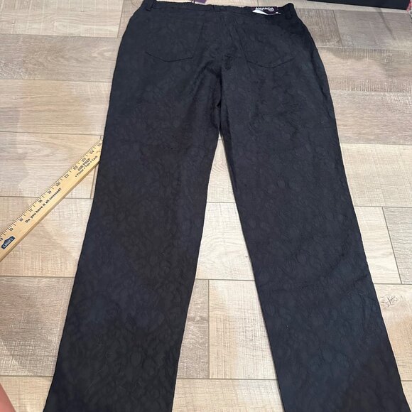 GLORIA VANDERBILT WOMENS NEW LACE BLACK PANTS SIZE 16 AMANDA - Picture 11 of 13